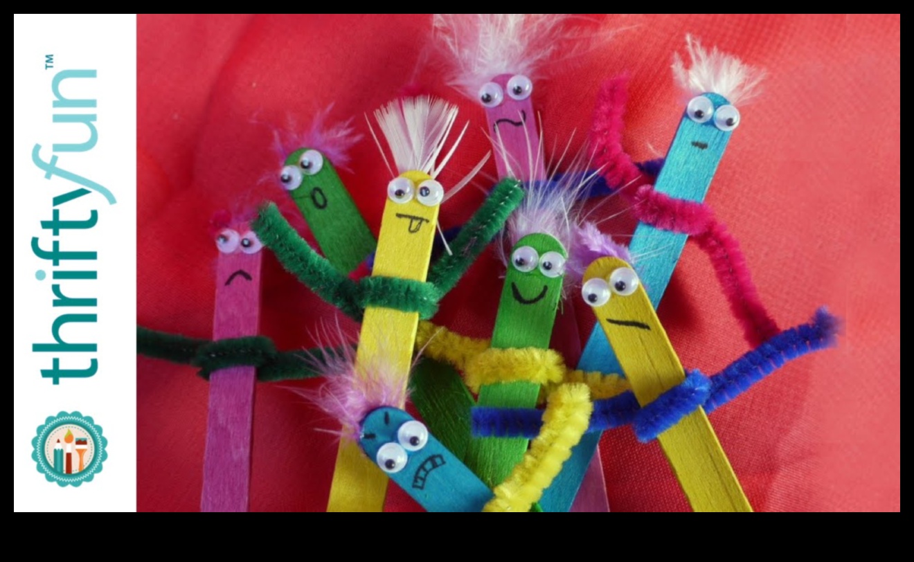 DIY Kids 'Popsicle Stick Puppets: Oyun için karakter hazırlama